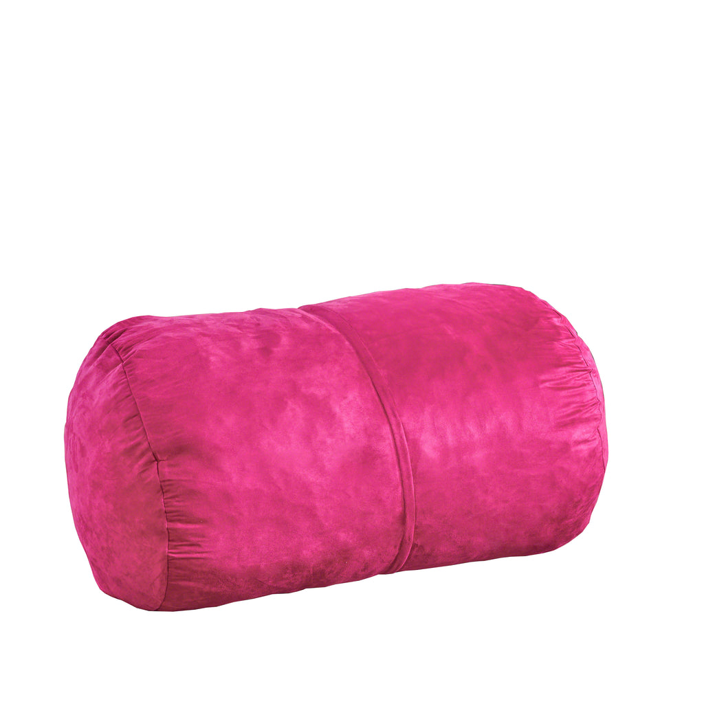Michael 4 Foot Cylindrical Suede Bean Bag - Fuchsia