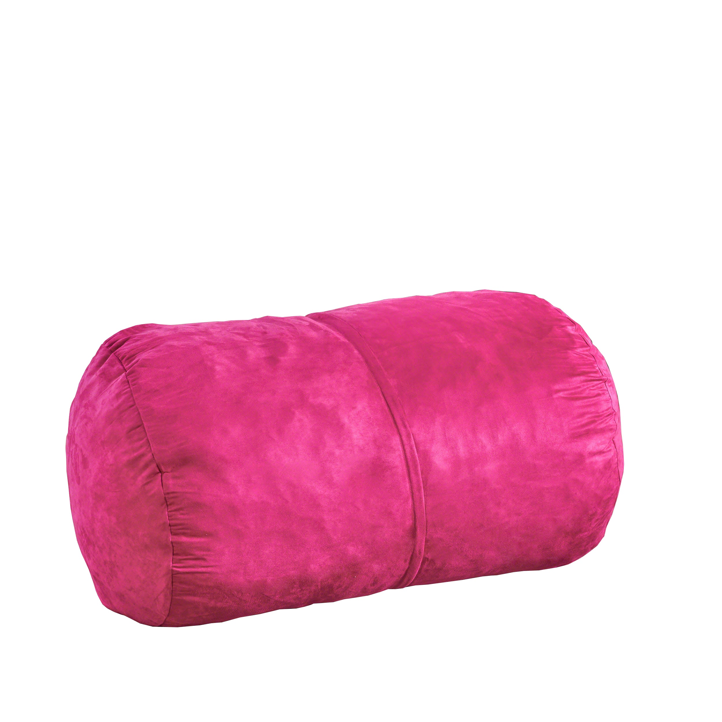 Michael 4 Foot Cylindrical Suede Bean Bag - Fuchsia