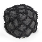 Jumanji Handcrafted Wool and Cotton Pouf