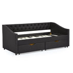 Twin Size Upholstered Daybed with Drawers