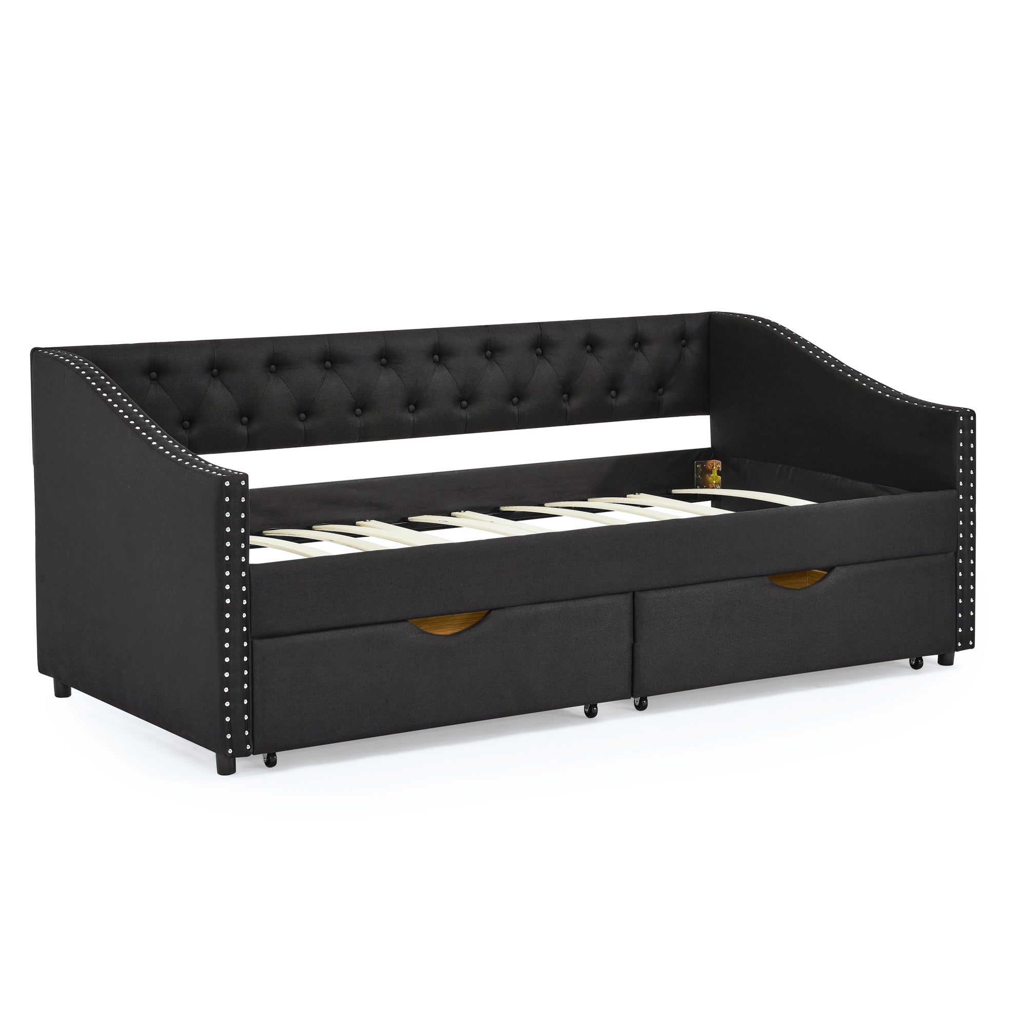 Twin Size Upholstered Daybed with Drawers