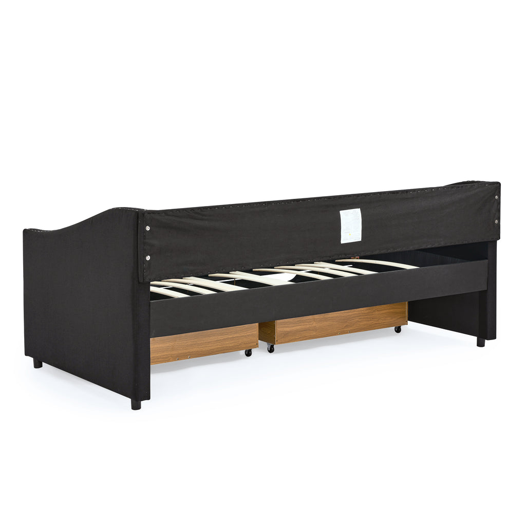 Twin Size Upholstered Daybed with Drawers