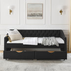 Twin Size Upholstered Daybed with Drawers