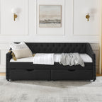 Twin Size Upholstered Daybed with Drawers