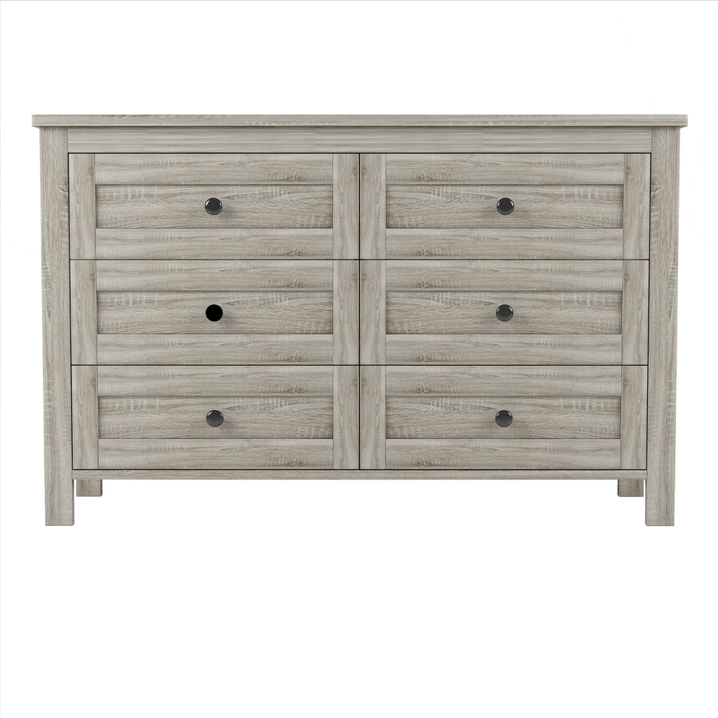 3-Pieces Bedroom Sets Queen Size Farmhouse Platform Bed - Antique Gray