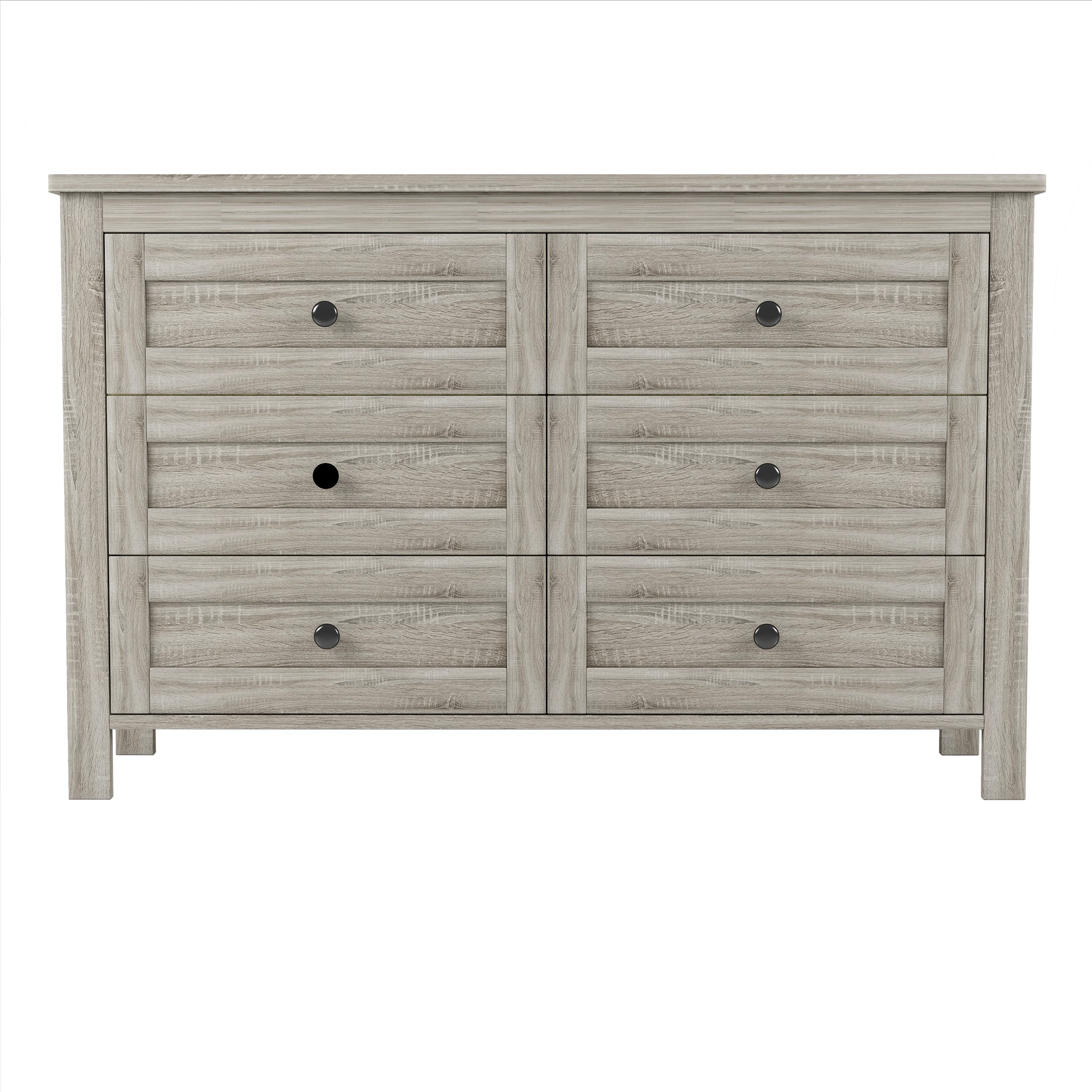 3-Pieces Bedroom Sets Queen Size Farmhouse Platform Bed - Antique Gray