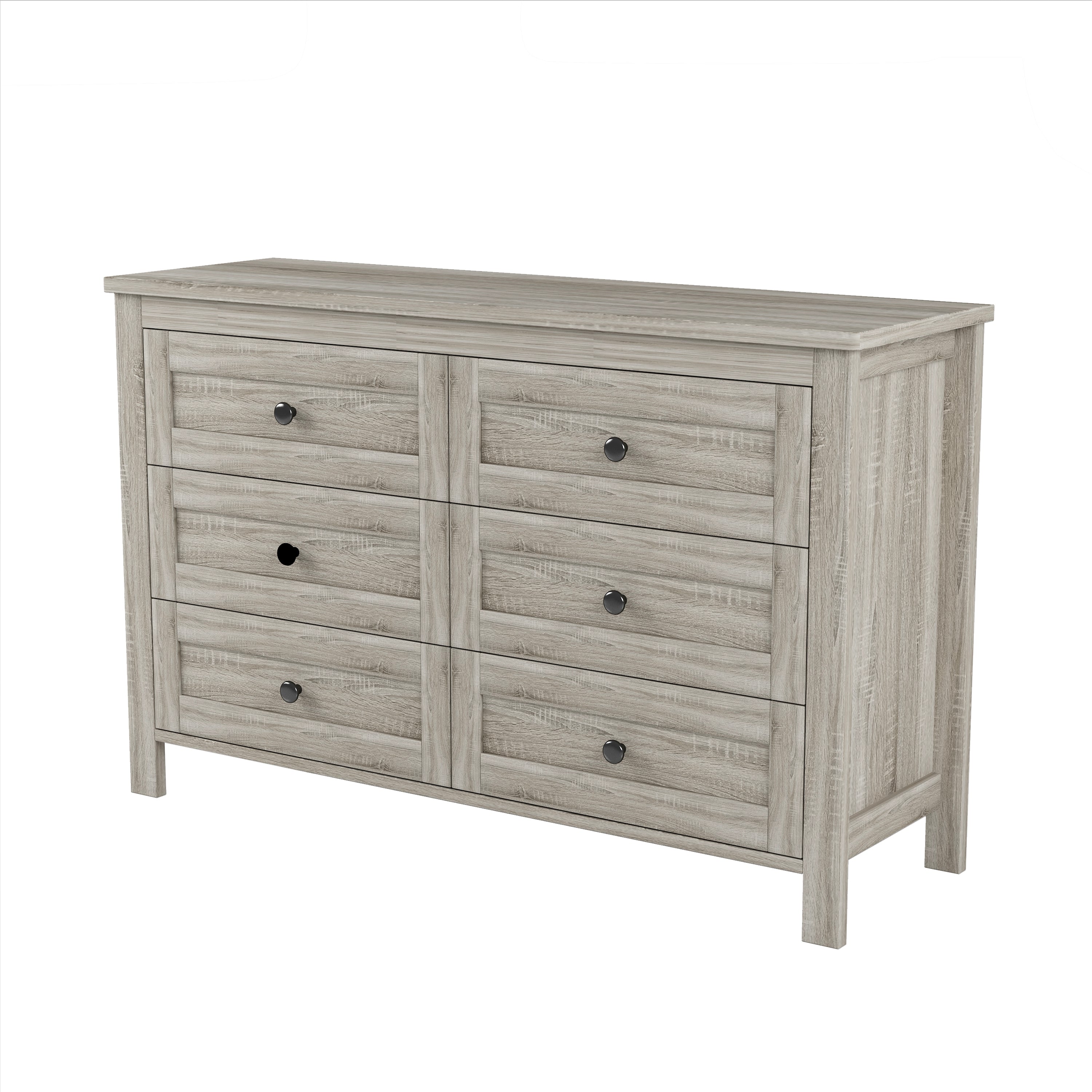 3-Pieces Bedroom Sets Queen Size Farmhouse Platform Bed - Antique Gray