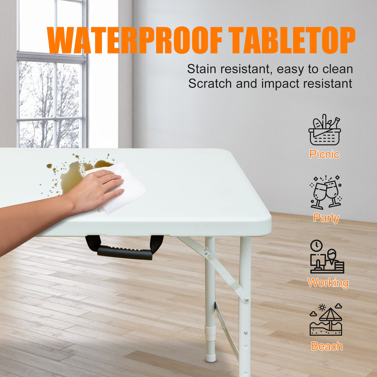 4ft Portable Folding Table - Maximum Weight 135KG