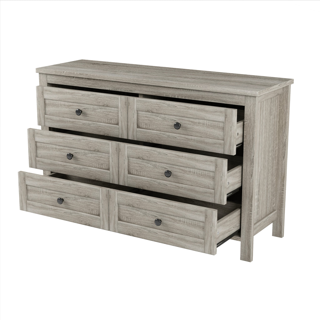 3-Pieces Bedroom Sets Queen Size Farmhouse Platform Bed - Antique Gray