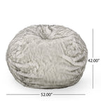 Negar 5 Foot Rounded Short Faux Fur Bean Bag