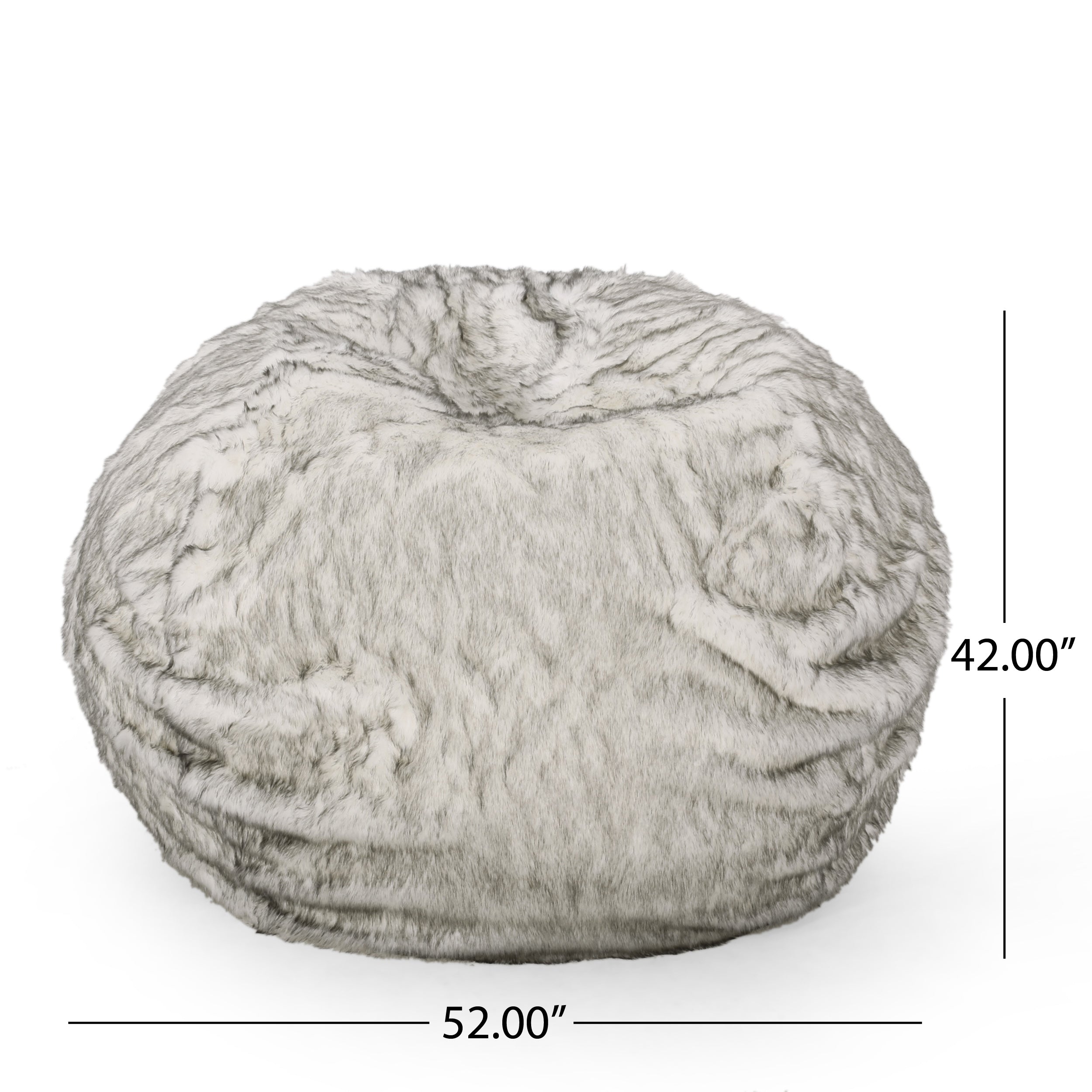 Negar 5 Foot Rounded Short Faux Fur Bean Bag