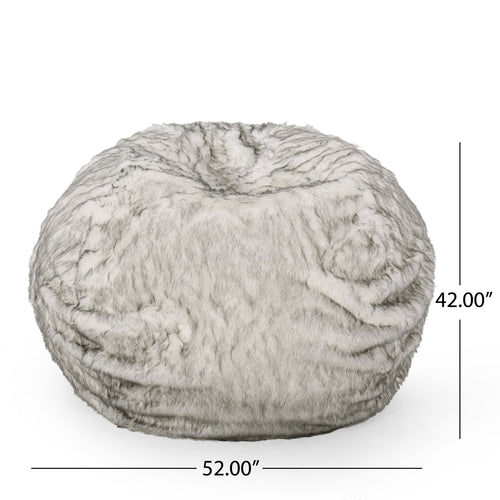 Negar 5 Foot Rounded Short Faux Fur Bean Bag