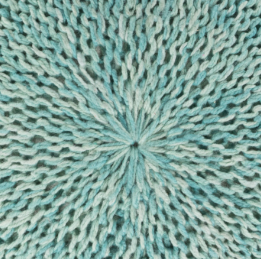 Baltazar Knitted Round Pouf, Aqua