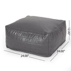 Bambo Faux Leather Rectangle Pouf