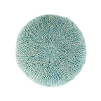 Baltazar Knitted Round Pouf, Aqua