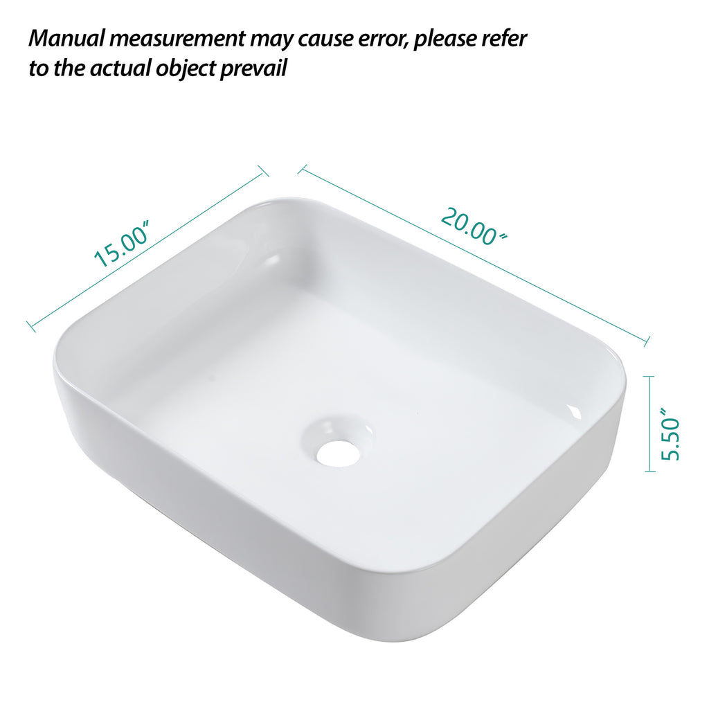 20x15 Inch Bathroom Vessel Sink