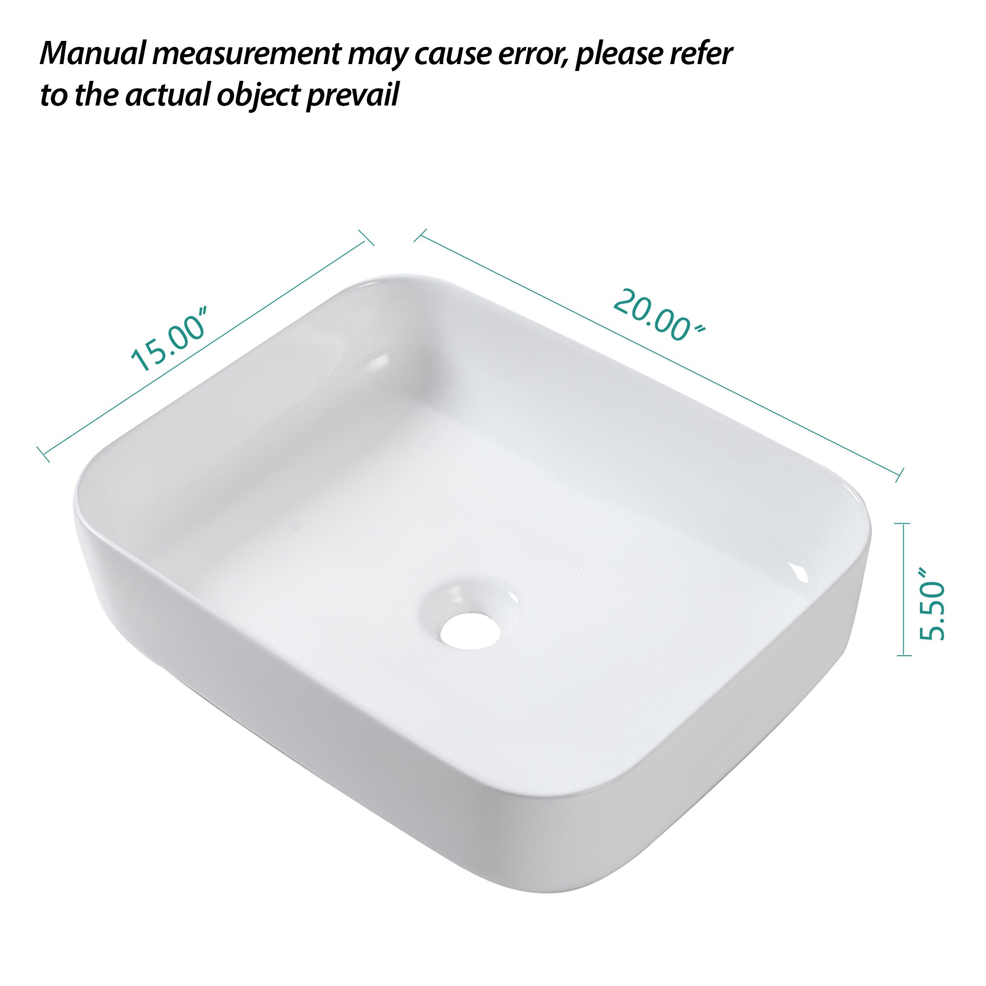 20x15 Inch Bathroom Vessel Sink