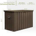 200 Gallon Outdoor Storage Deck Box - Waterproof & Lockable