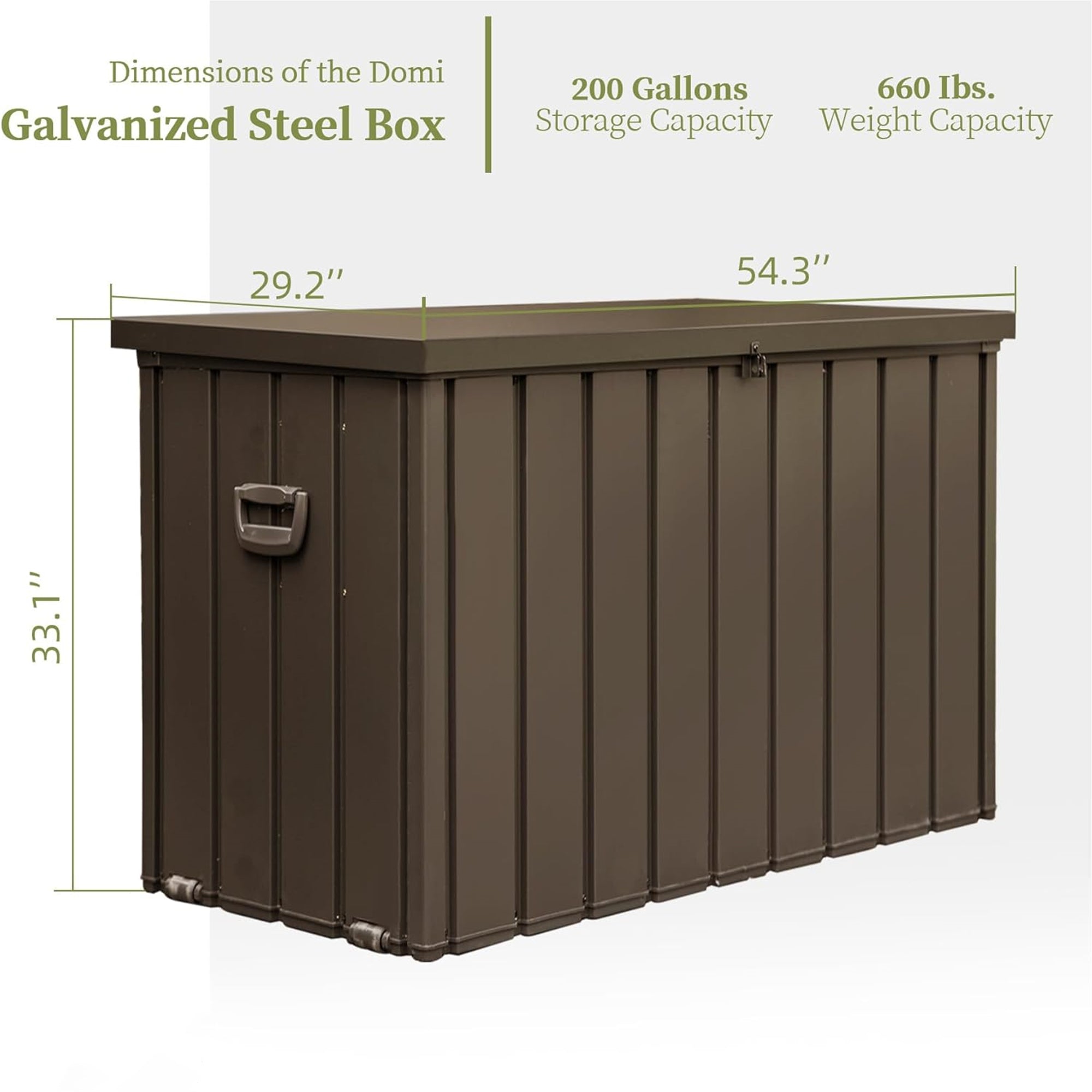 200 Gallon Outdoor Storage Deck Box - Waterproof & Lockable