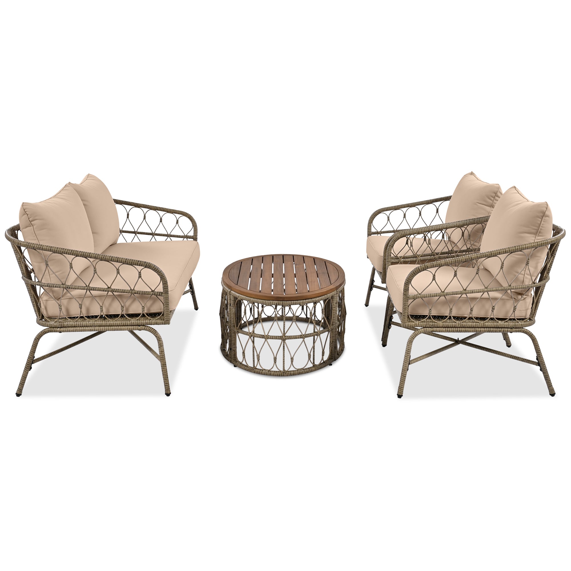 Bohemia-Inspired 4-Person Outdoor Seating Group