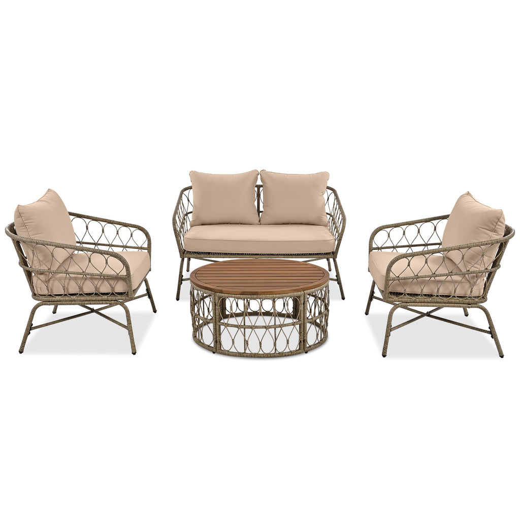 Bohemia-Inspired 4-Person Outdoor Seating Group