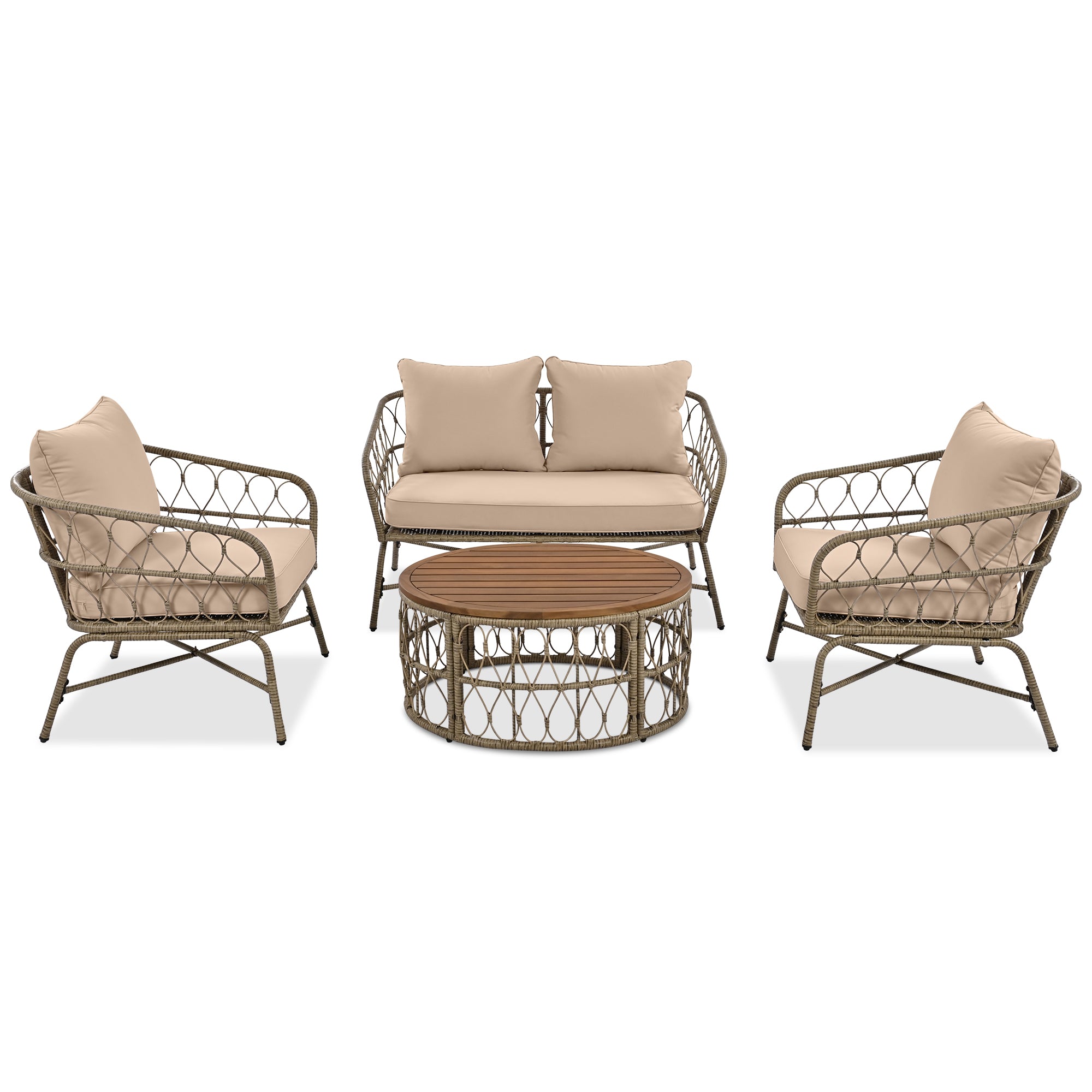 Bohemia-Inspired 4-Person Outdoor Seating Group