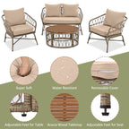 Bohemia-Inspired 4-Person Outdoor Seating Group