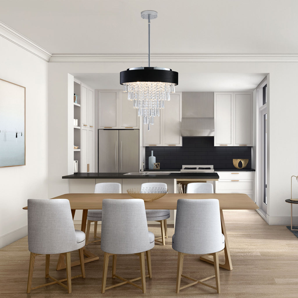 18-inch Modern Crystal Chandelier with Adjustable Height