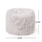 Mahin 5 Foot Rounded Faux Fur Bean Bag - Lavender