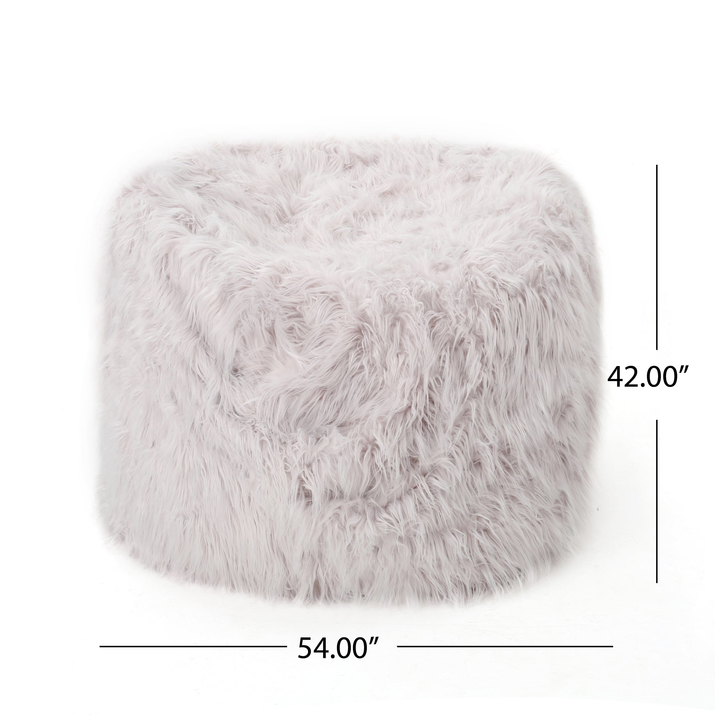 Mahin 5 Foot Rounded Faux Fur Bean Bag - Lavender