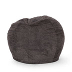 Vida 3 Foot Rounded Faux Fur Bean Bag, Brown/Beige