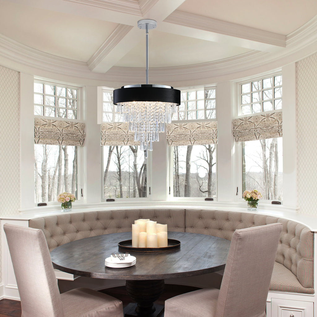 18-inch Modern Crystal Chandelier with Adjustable Height