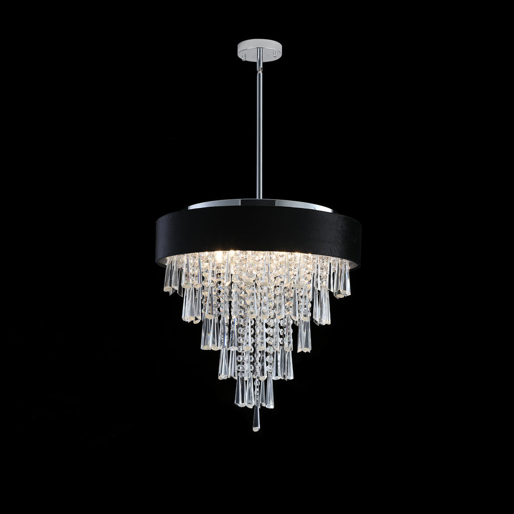 18-inch Modern Crystal Chandelier with Adjustable Height