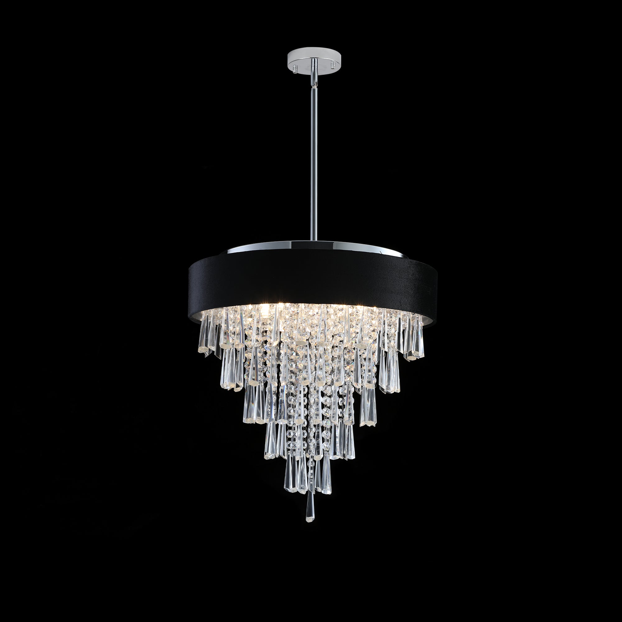 18-inch Modern Crystal Chandelier with Adjustable Height
