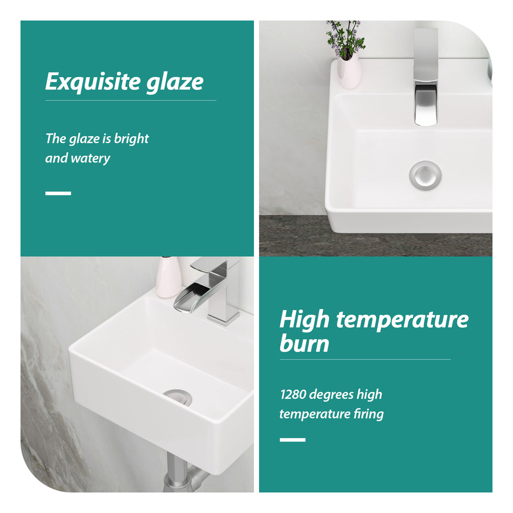 Premium Ceramic Wall Mounted Bathroom Sink