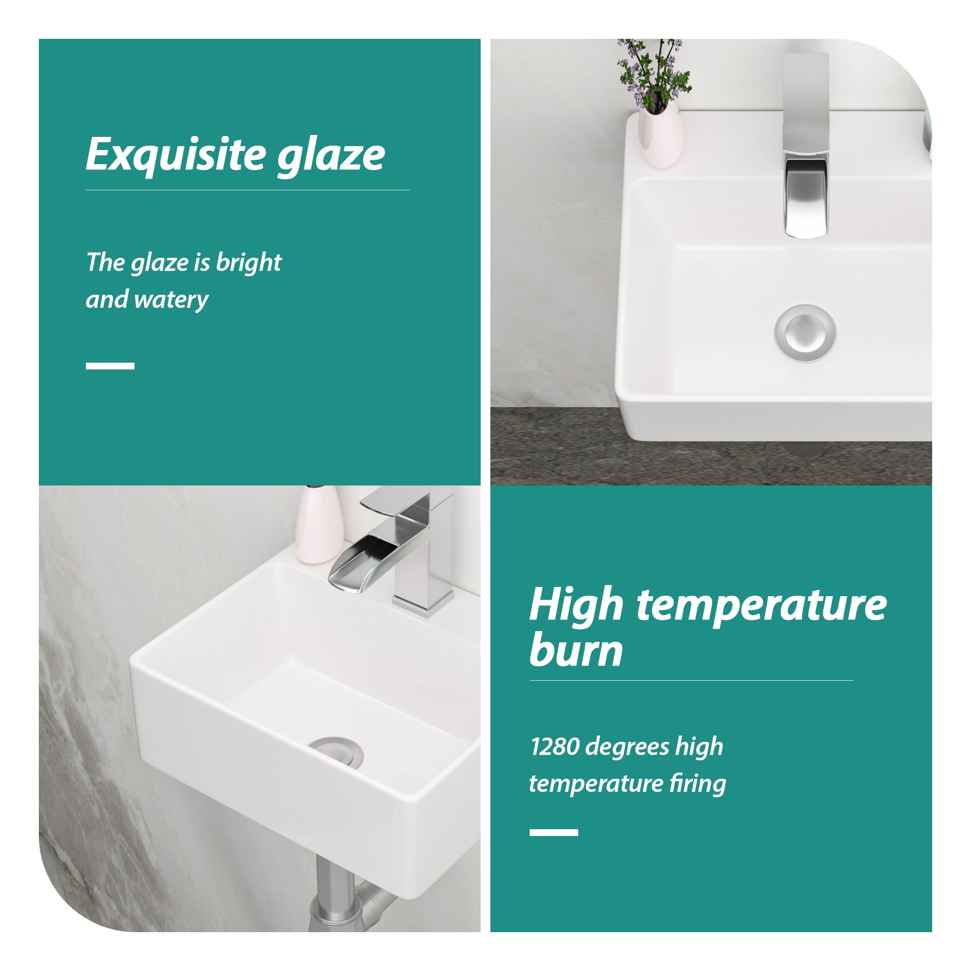 Premium Ceramic Wall Mounted Bathroom Sink