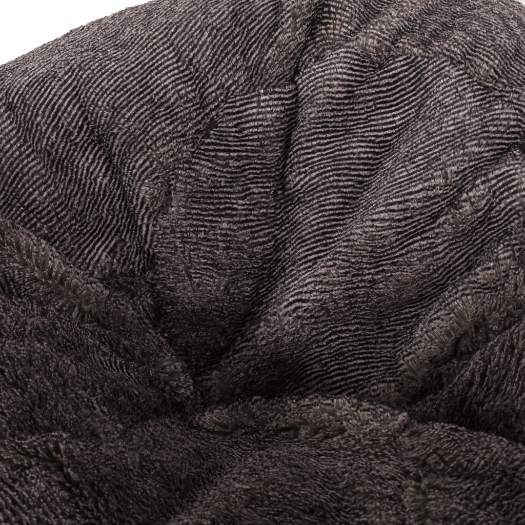 Vida 3 Foot Rounded Faux Fur Bean Bag, Brown/Beige