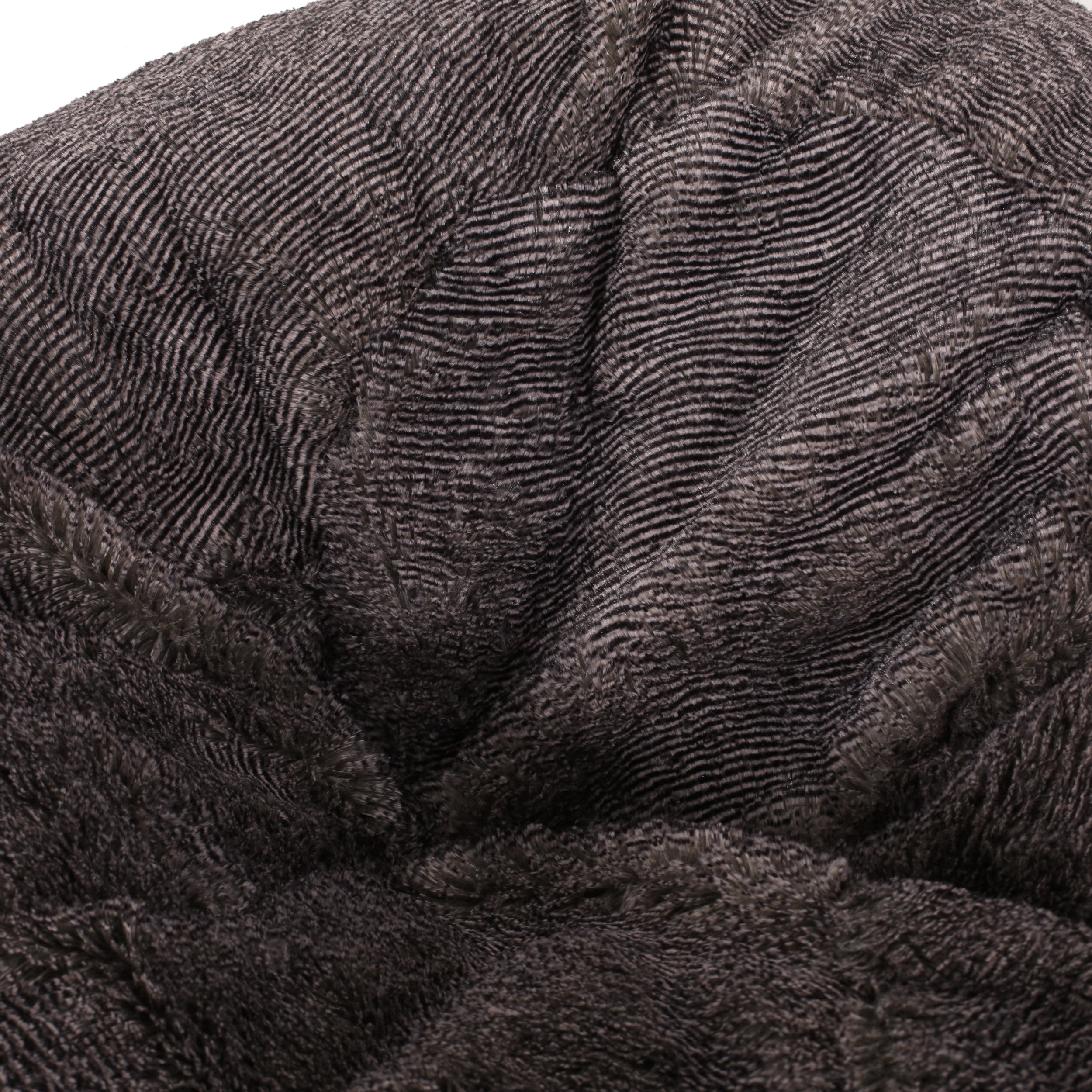 Vida 3 Foot Rounded Faux Fur Bean Bag, Brown/Beige