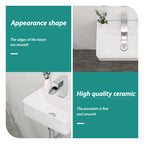 Stain Resistant Rectangular Bathroom Sink - 14.5x10 Inch