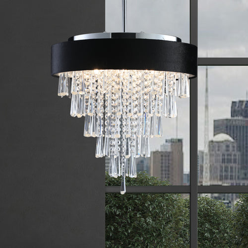 18-inch Modern Crystal Chandelier with Adjustable Height