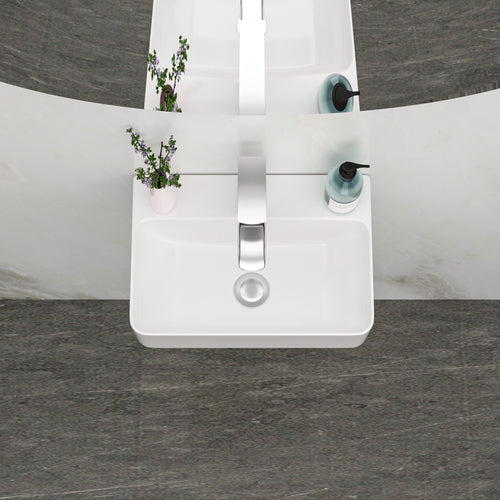 Stain Resistant Rectangular Bathroom Sink - 14.5x10 Inch
