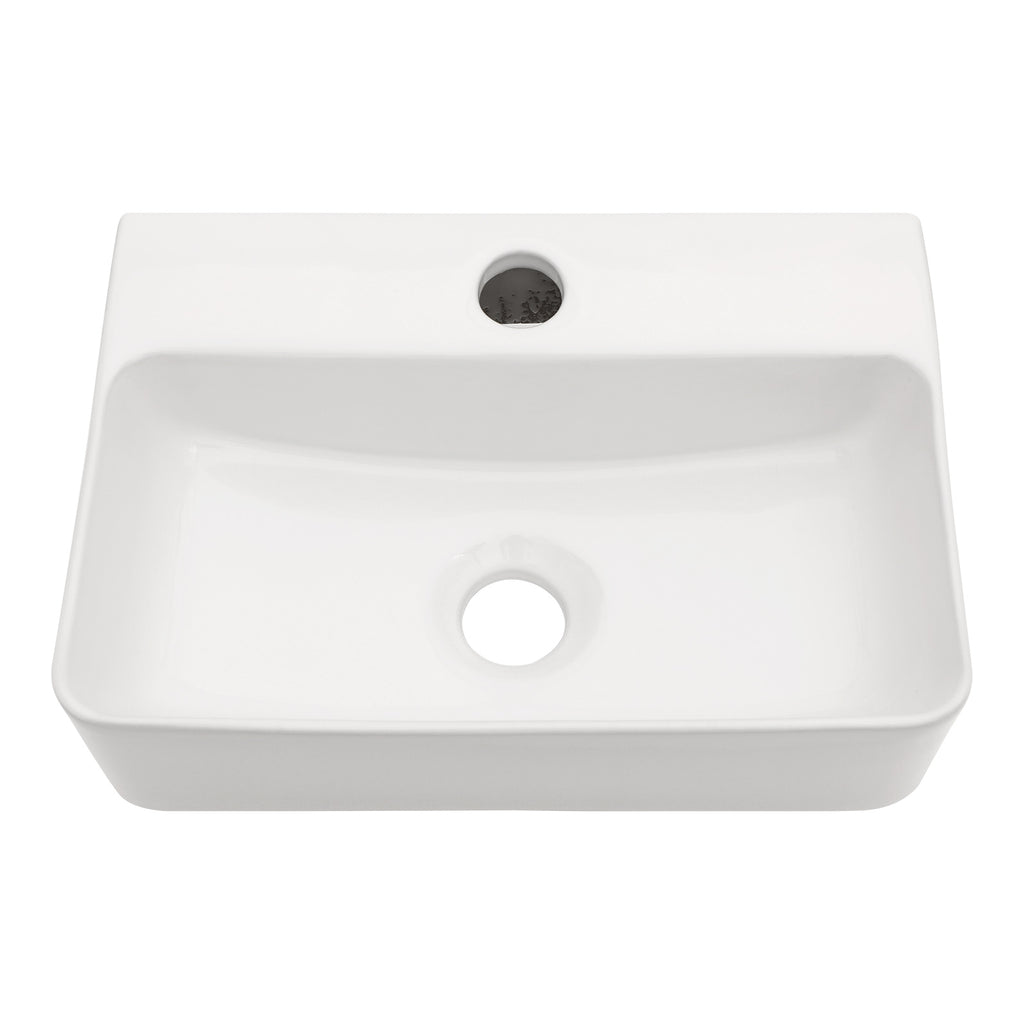 Stain Resistant Rectangular Bathroom Sink - 14.5x10 Inch
