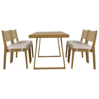 U_Style Multi-Person Outdoor Acacia Wood Dining Table and Chair Set