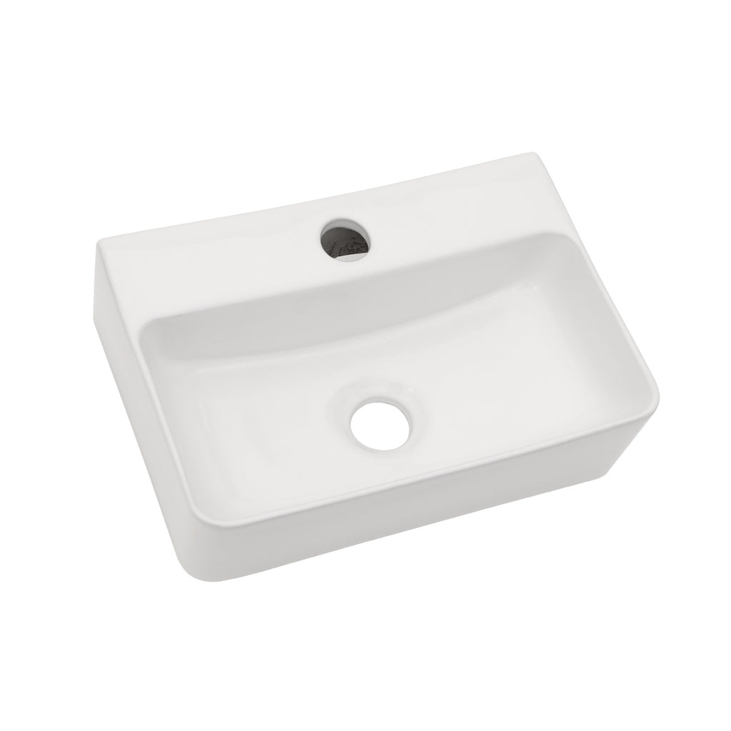 Stain Resistant Rectangular Bathroom Sink - 14.5x10 Inch