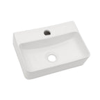 Stain Resistant Rectangular Bathroom Sink - 14.5x10 Inch