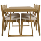 U_Style Multi-Person Outdoor Acacia Wood Dining Table and Chair Set