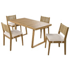 U_Style Multi-Person Outdoor Acacia Wood Dining Table and Chair Set