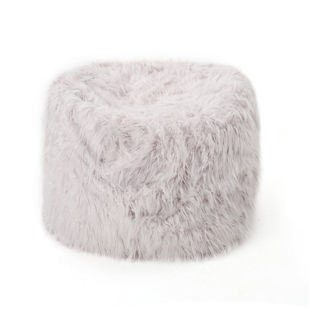 Mahin 5 Foot Rounded Faux Fur Bean Bag - Lavender