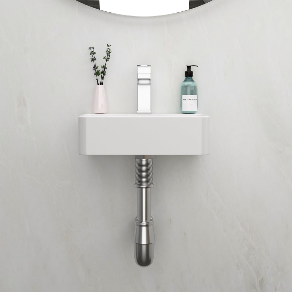 Stain Resistant Rectangular Bathroom Sink - 14.5x10 Inch