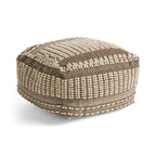 Rustic Wool and Cotton Large Pouf